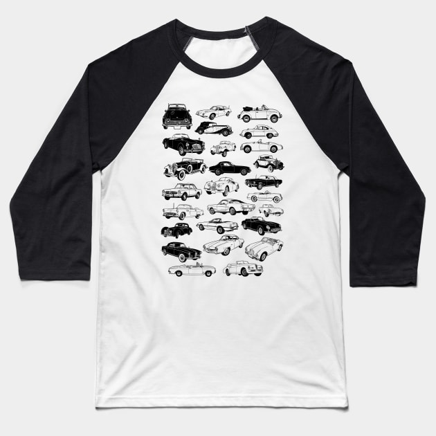 Vintage Cars Baseball T-Shirt by workshop71